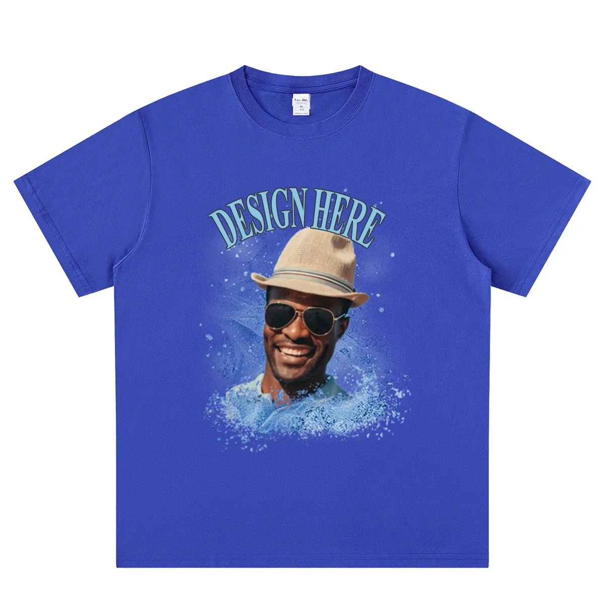 Royal Blue front Custom Photo T-Shirts 