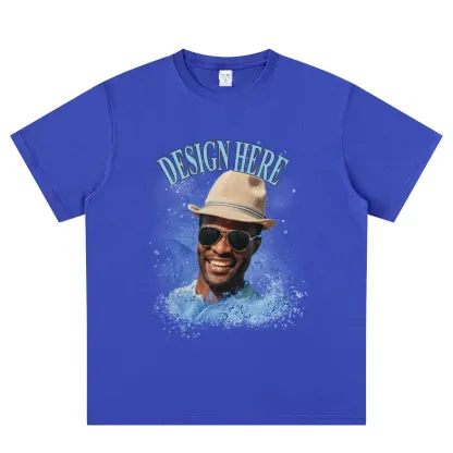 Royal Blue front Custom Photo T-Shirts 