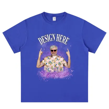 Royal Blue front Custom Photo and Text T-Shirts