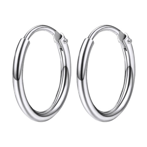 Sterling Silver Circle Huggie Round Hoops Earrings for Women silver