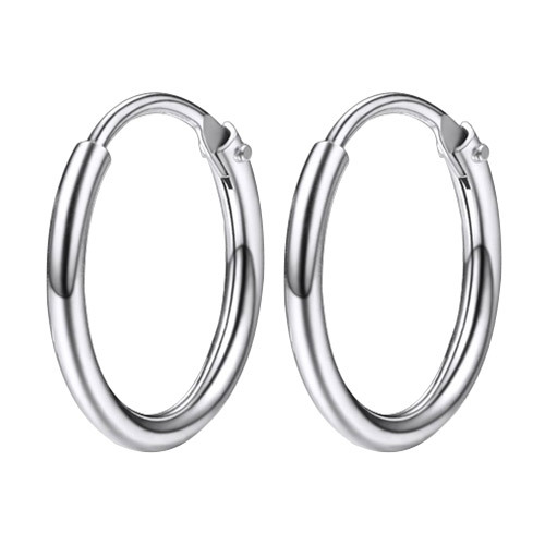 Sterling Silver Circle Huggie Round Hoops Earrings for Women silver