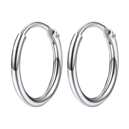 Sterling Silver Circle Huggie Round Hoops Earrings for Women silver
