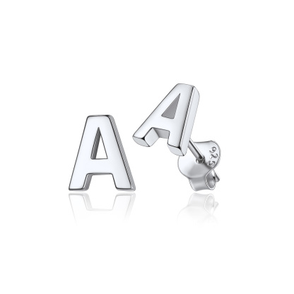 A-Z Dainty Letter 925 Sterling Silver Initial Stud Earrings for Women 