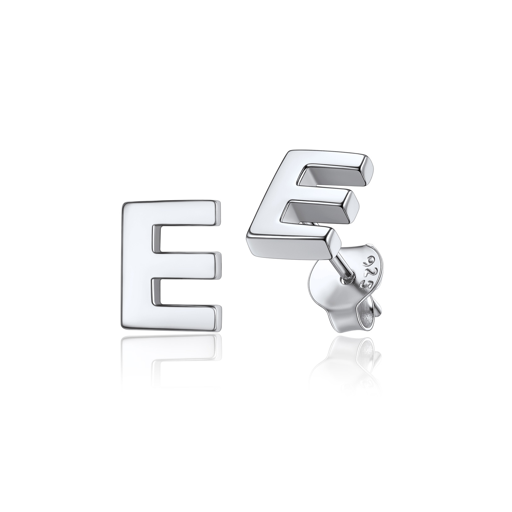  Sterling Silver A-Z Dainty Letter Initial Stud Earrings for Women