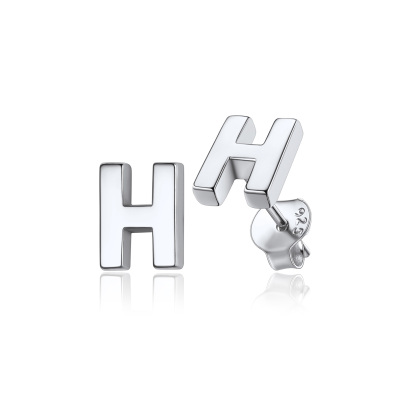  Sterling Silver A-Z Dainty Letter Initial Stud Earrings for Women