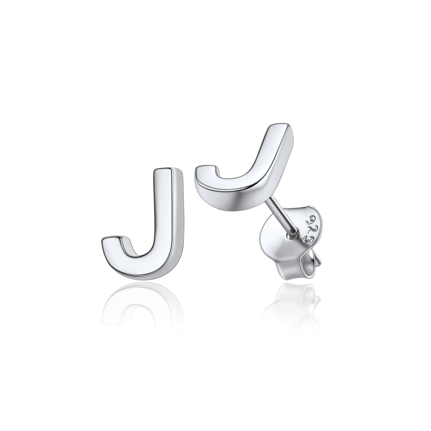  Sterling Silver A-Z Dainty Letter Initial Stud Earrings for Women