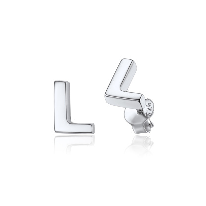  Sterling Silver A-Z Dainty Letter Initial Stud Earrings for Women