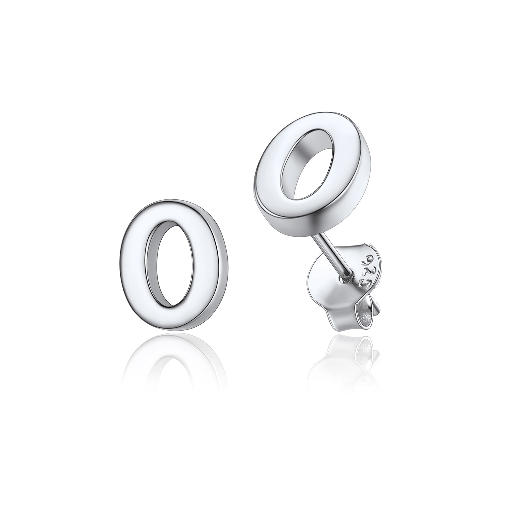  Sterling Silver A-Z Dainty Letter Initial Stud Earrings for Women