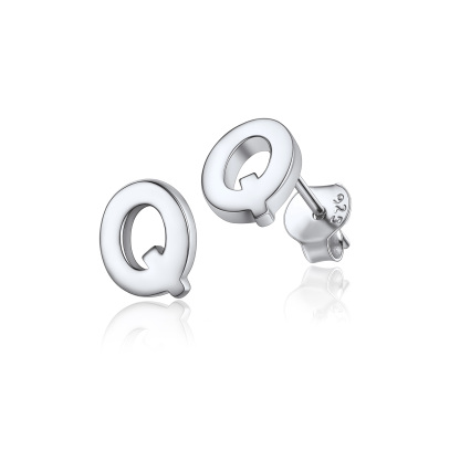  Sterling Silver A-Z Dainty Letter Initial Stud Earrings for Women