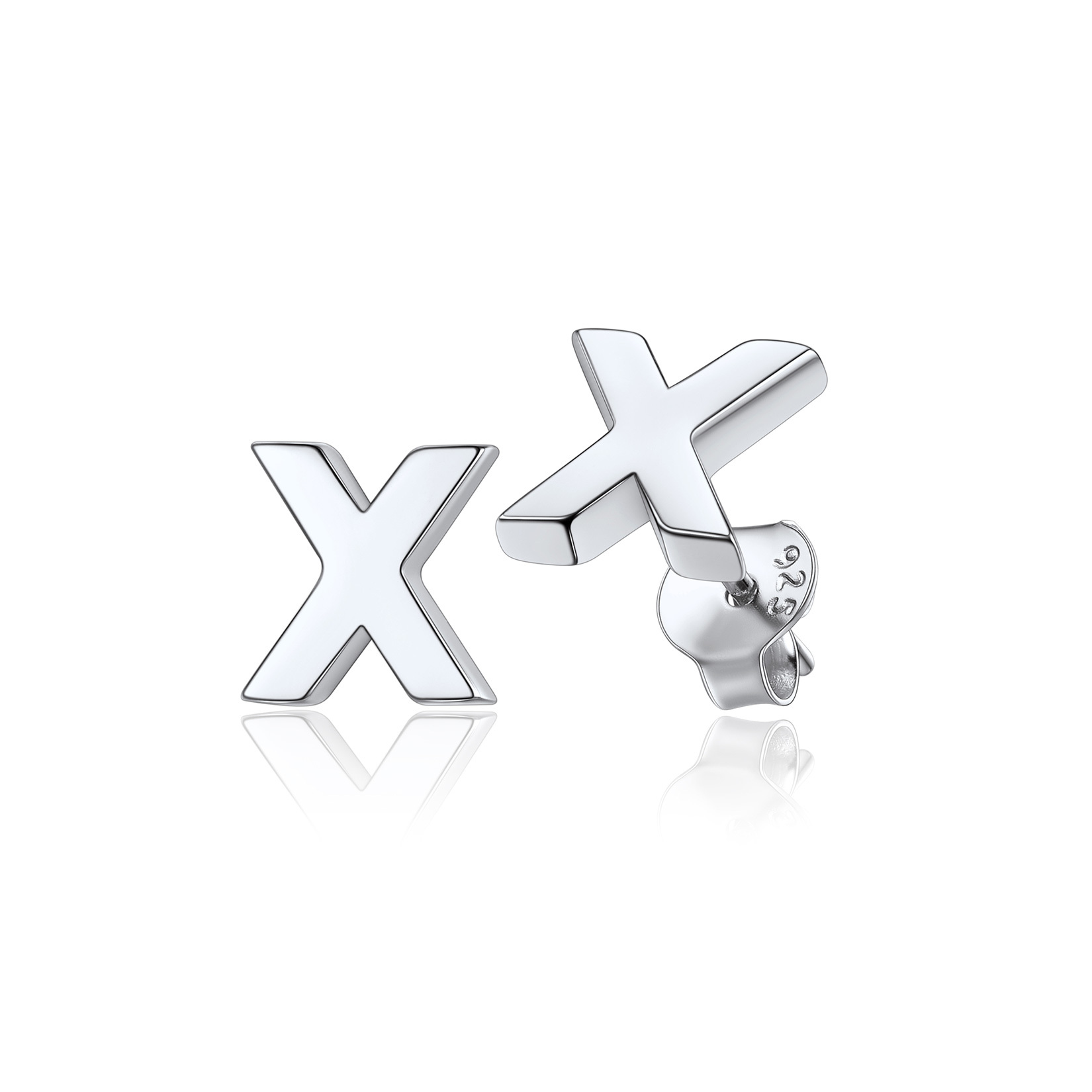  Sterling Silver A-Z Dainty Letter Initial Stud Earrings for Women