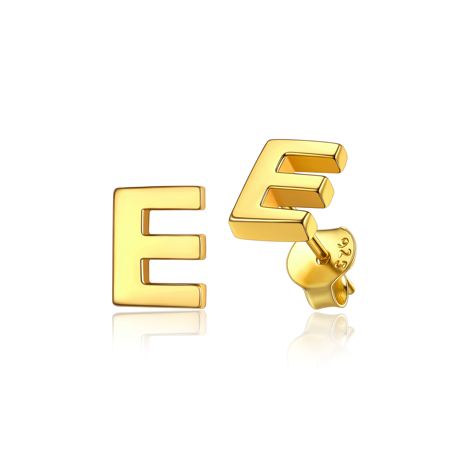  Sterling Silver A-Z Dainty Letter Initial Stud Earrings for Women
