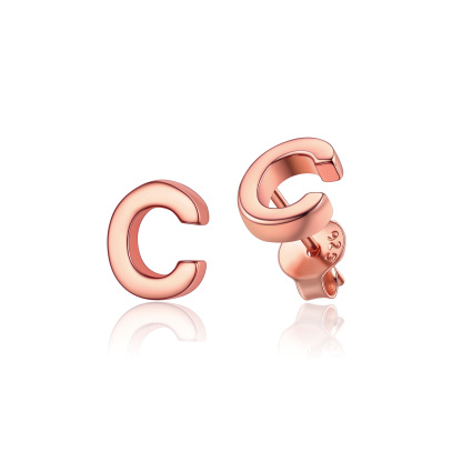  Sterling Silver A-Z Dainty Letter Initial Stud Earrings for Women