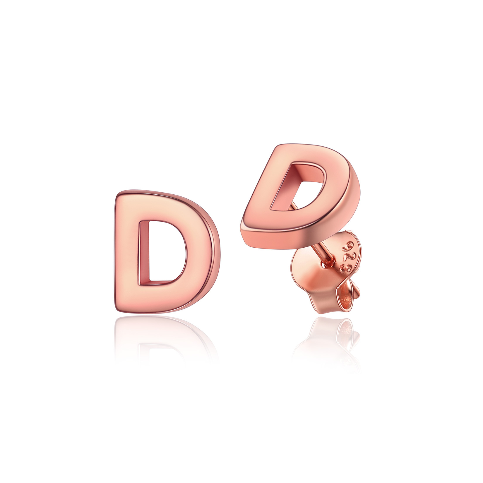  Sterling Silver A-Z Dainty Letter Initial Stud Earrings for Women