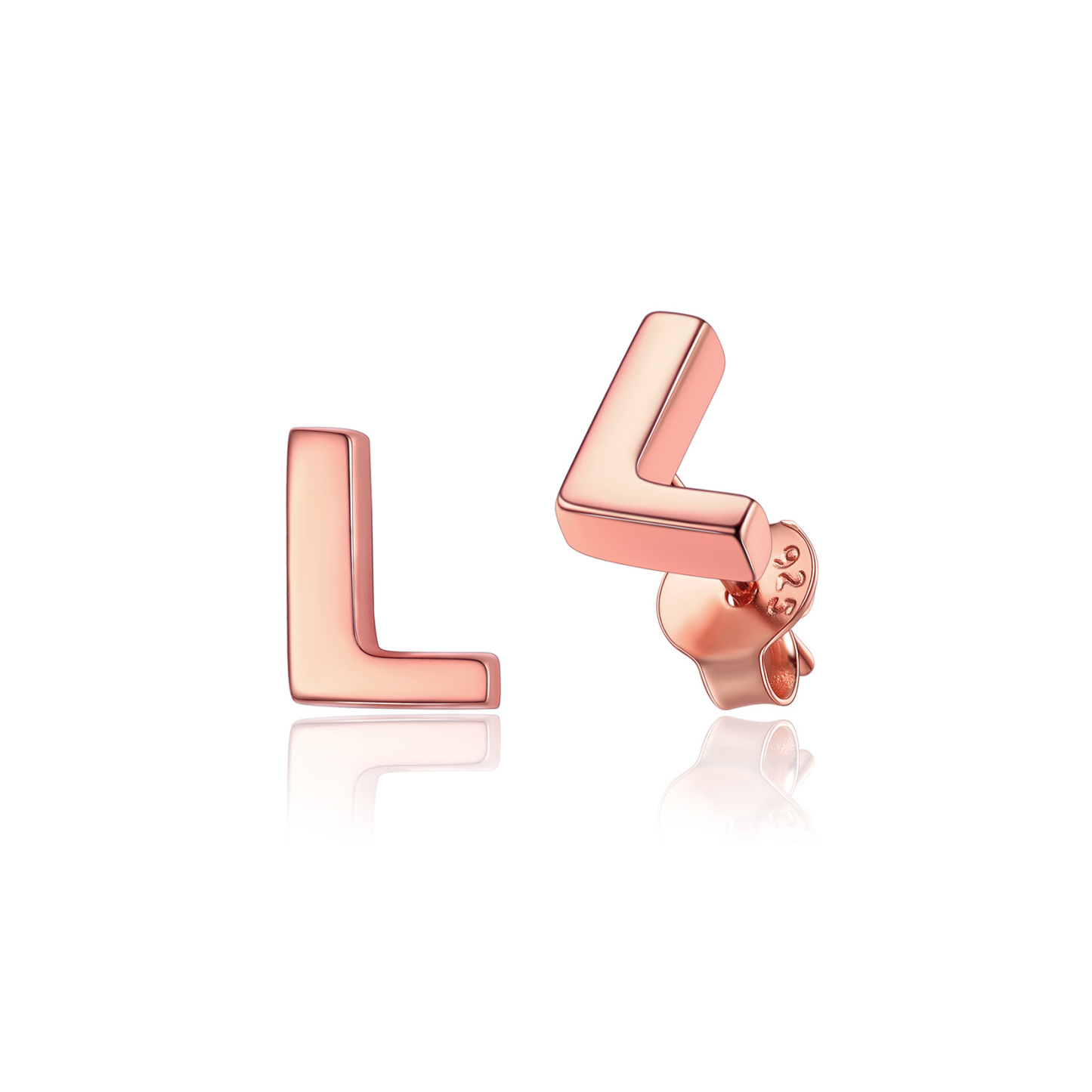  Sterling Silver A-Z Dainty Letter Initial Stud Earrings for Women