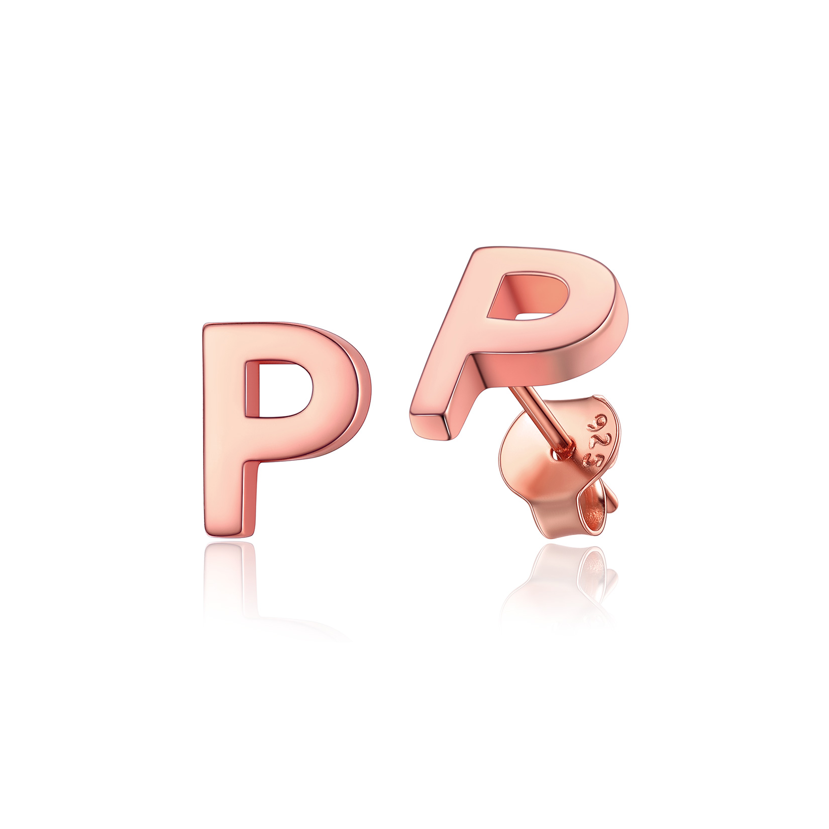  Sterling Silver A-Z Dainty Letter Initial Stud Earrings for Women