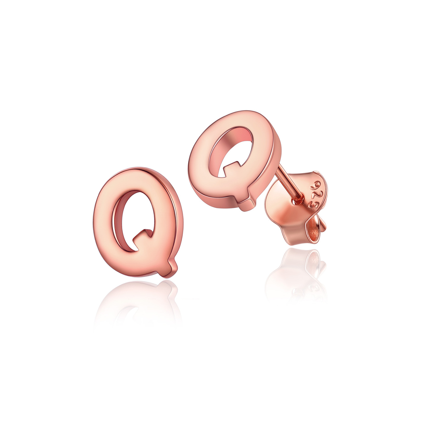  Sterling Silver A-Z Dainty Letter Initial Stud Earrings for Women