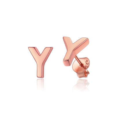  Sterling Silver A-Z Dainty Letter Initial Stud Earrings for Women