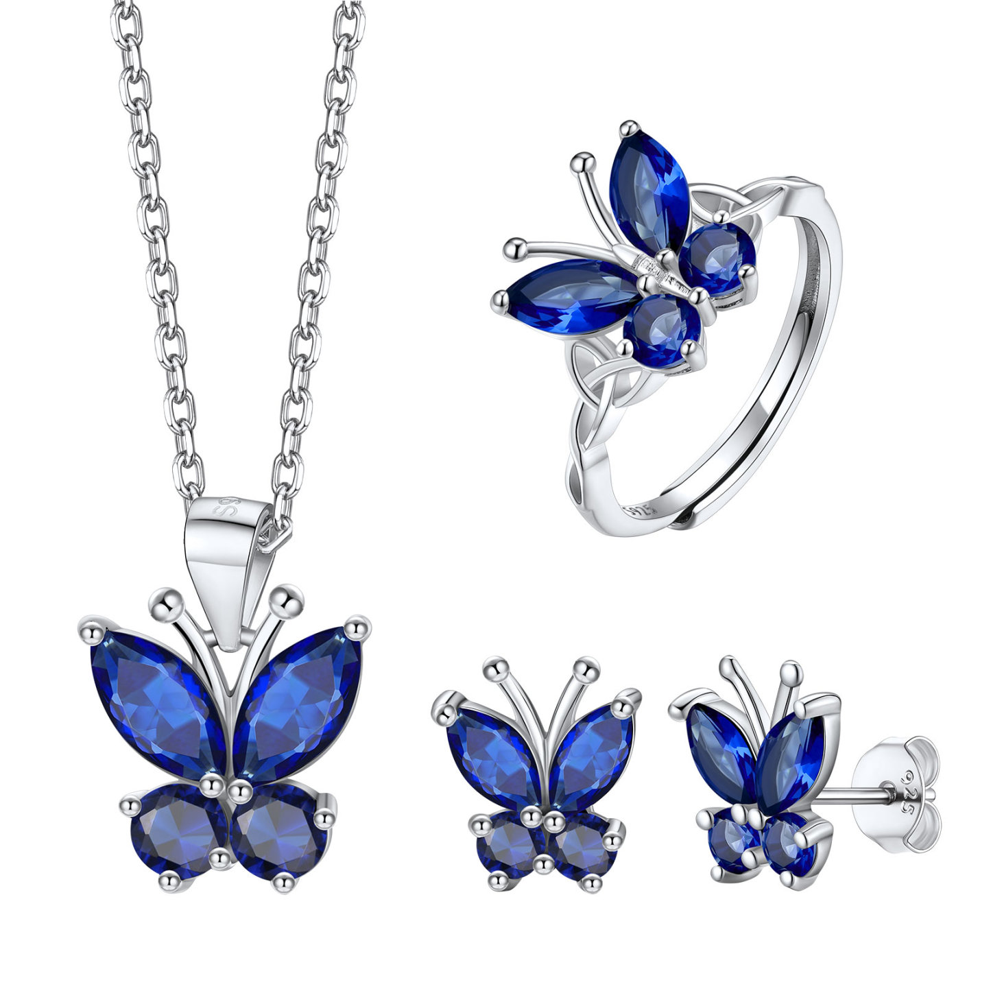 Butterfly Birthstone Jewelry Set for Women Sep.