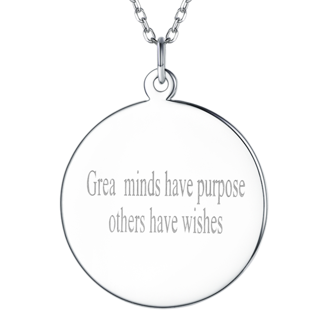 Personalized Engraved Circle Pendant Necklace for Women L