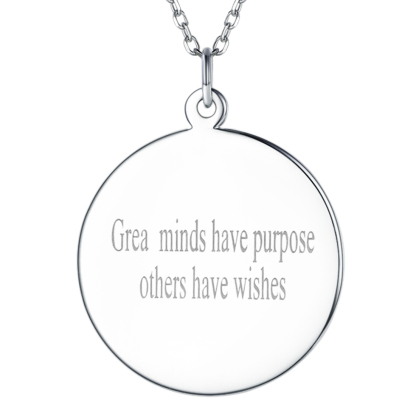 Personalized Engraved Circle Pendant Necklace for Women L