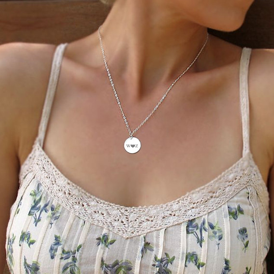 Personalized Engraved Pendant Necklace for Women