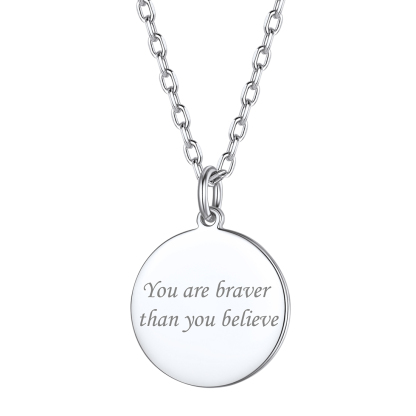 Personalized Engraved Circle Pendant Necklace for Women s
