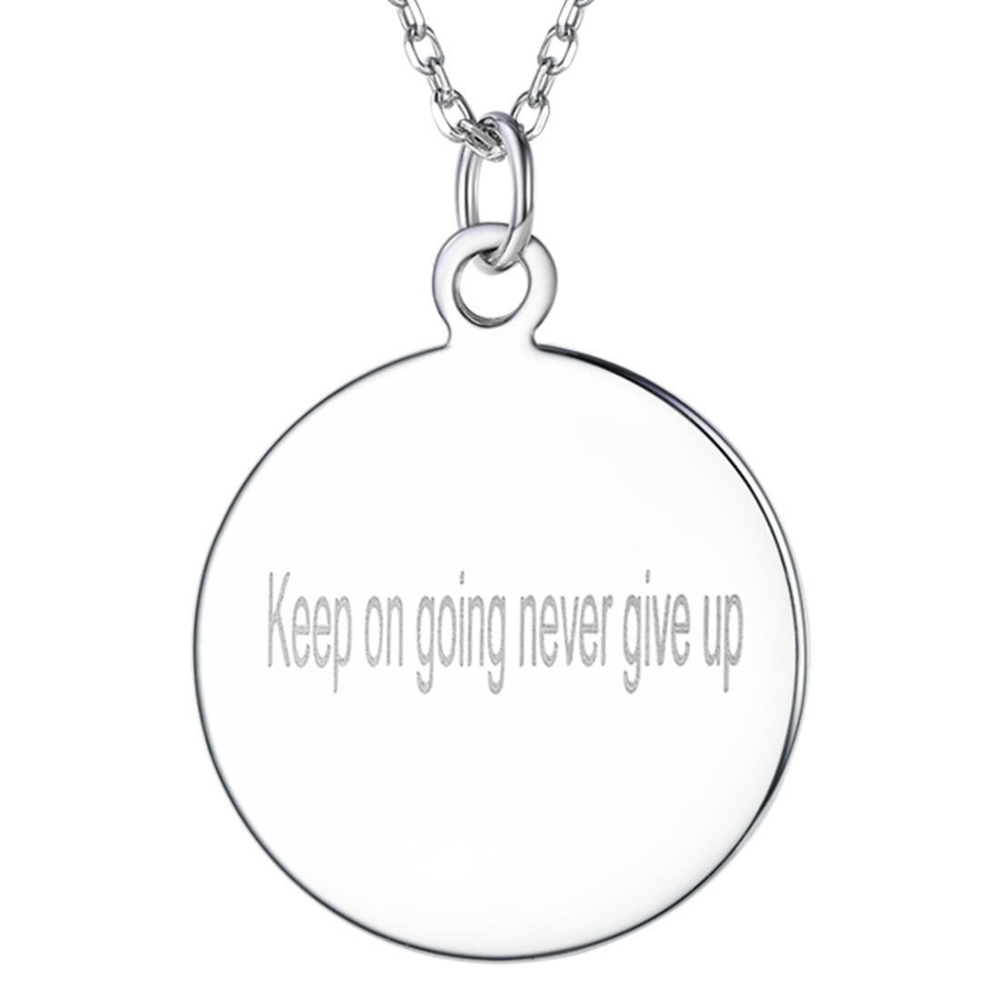 Personalized Engraved Circle Pendant Necklace for Women