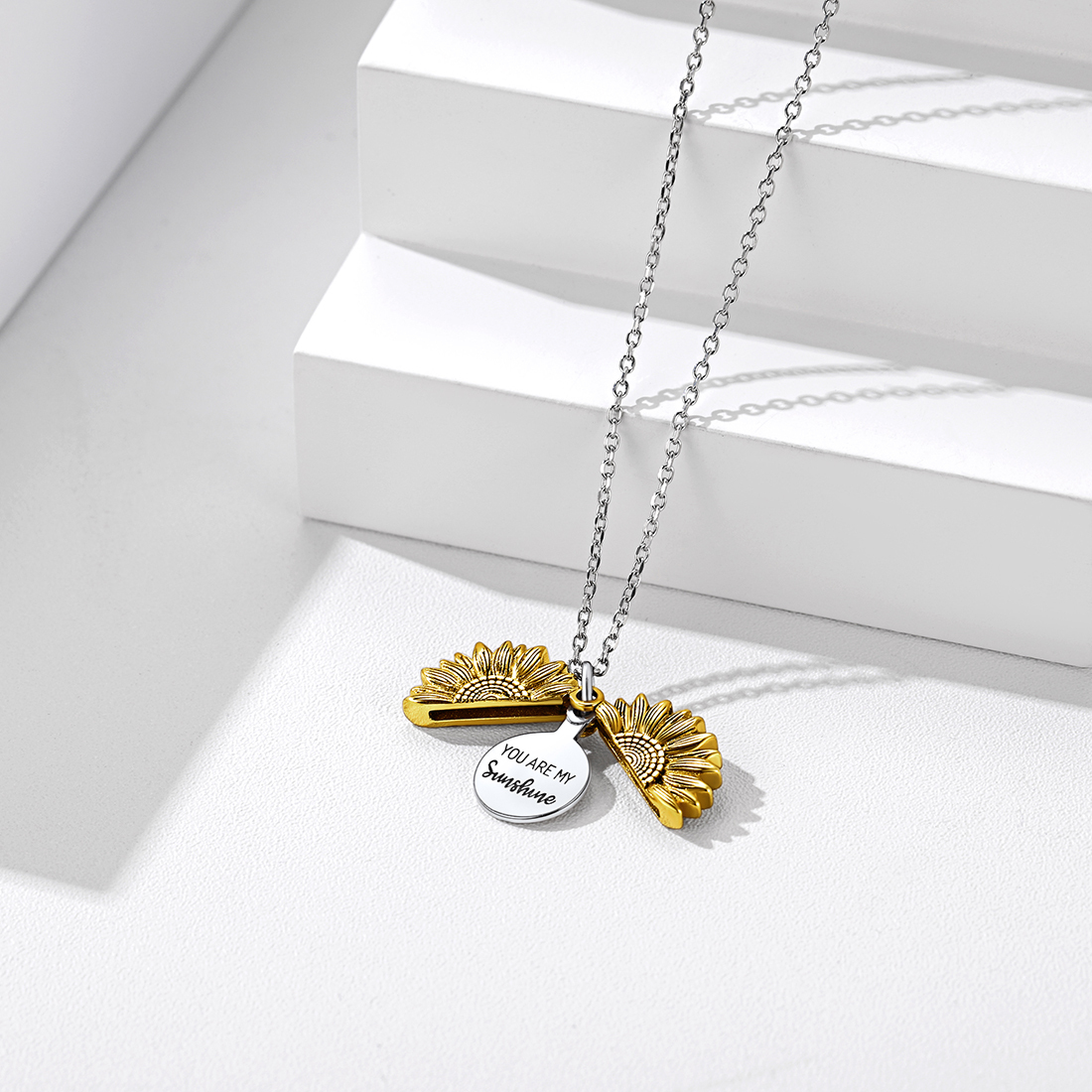 Custom Engraved Sunflower Locket Necklace for Women occasion