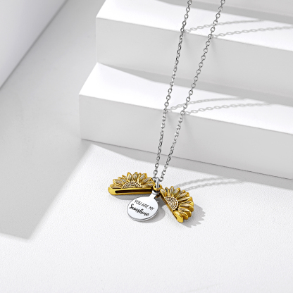 Custom Engraved Sunflower Locket Necklace for Women occasion