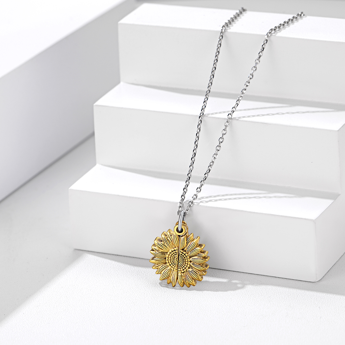 Custom Engraved Sunflower Locket Necklace occasion