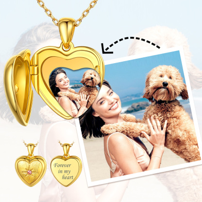 Personalized Birthstone Locket Photo Necklace