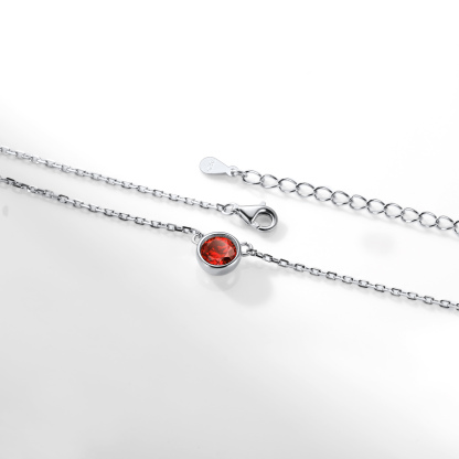 925 Sterling Silver Cute Birthstone Necklace for Women Scene