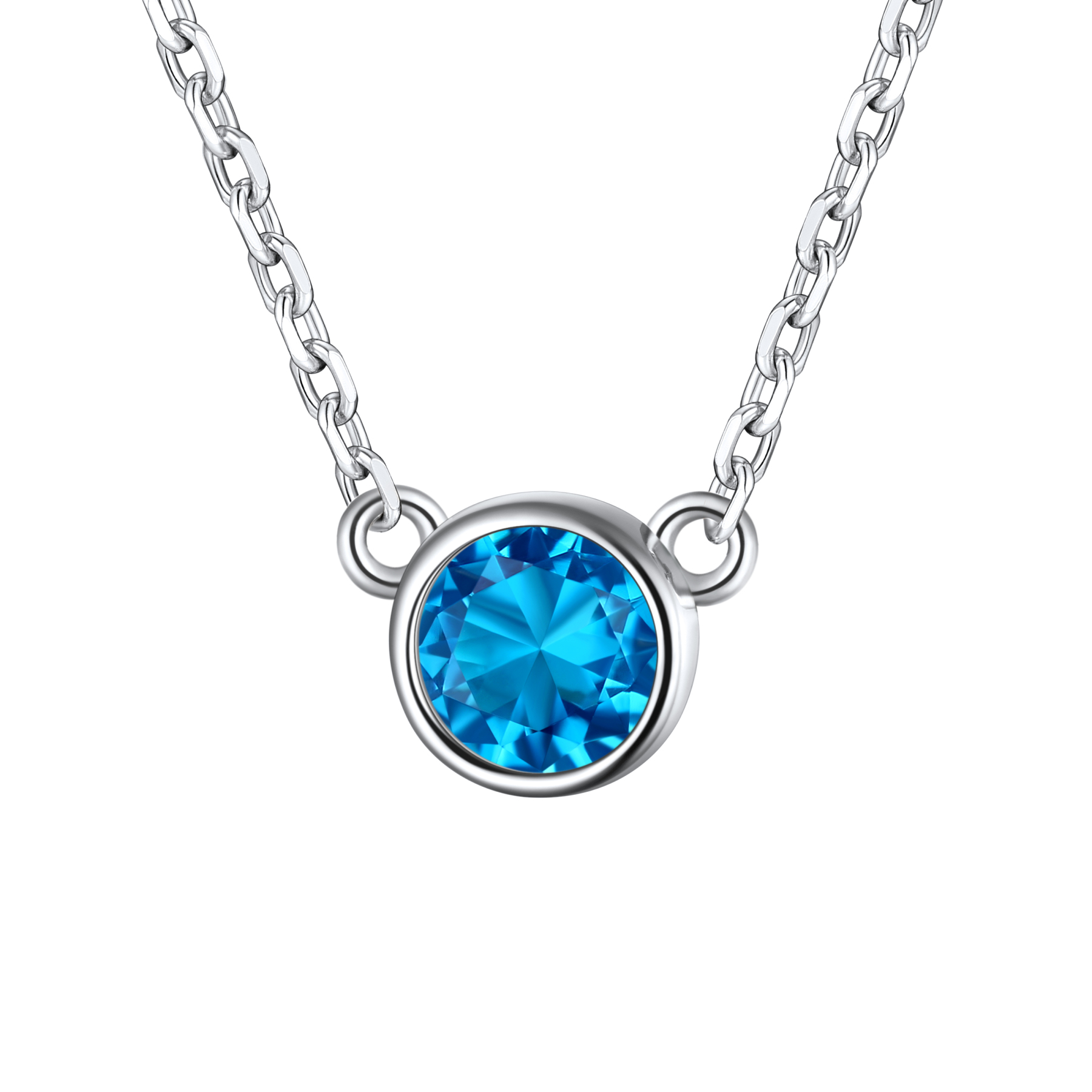 925 Sterling Silver Cute Birthstone Necklace for Women December - Tanzanite