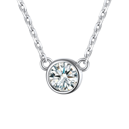925 Sterling Silver Cute Birthstone Necklace for Women April - Diamond