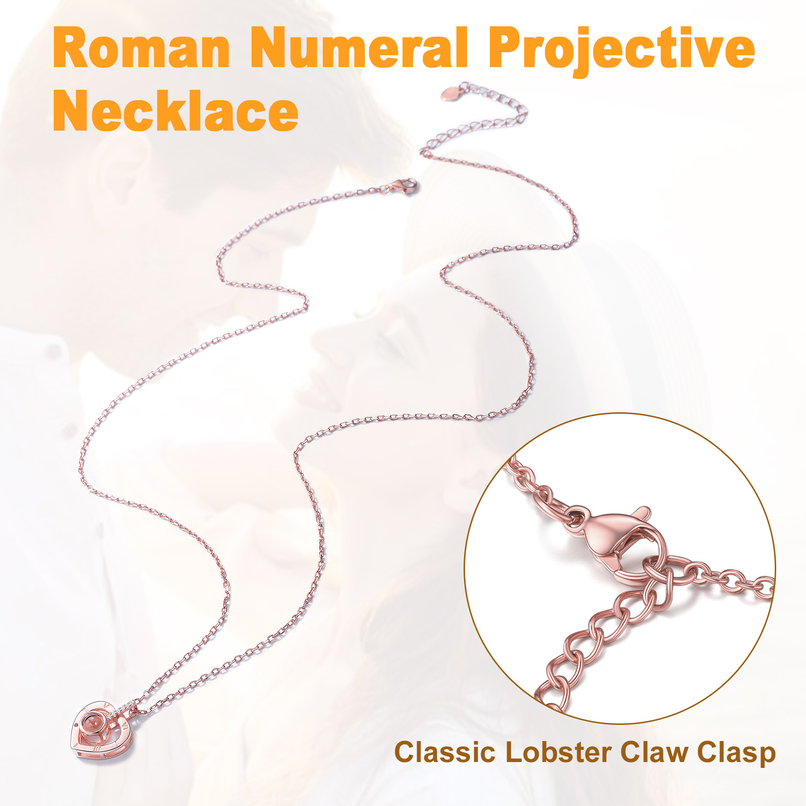 Personalized Photo Projection Heart Pendant Necklace