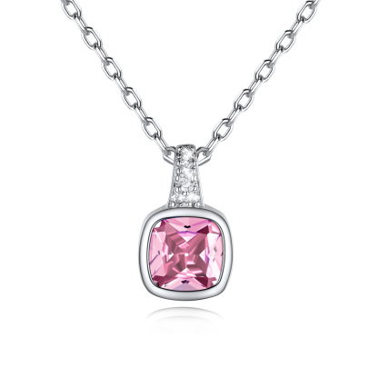 Birthstone Cubic Zirconia Pendant Necklace for Women OCT