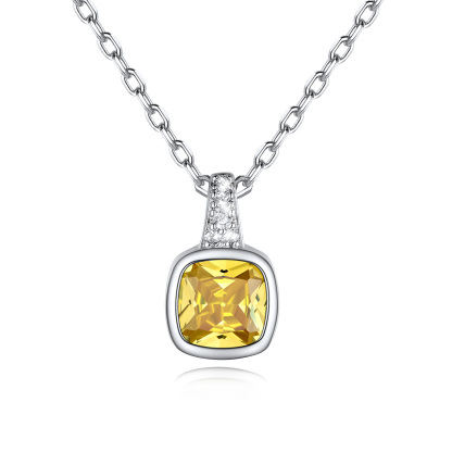Birthstone Cubic Zirconia Pendant Necklace for Women NOV