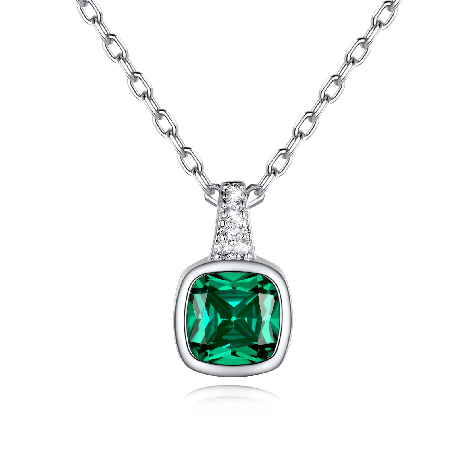 Birthstone Cubic Zirconia Pendant Necklace for Women MAY
