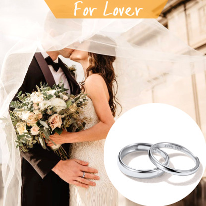 925 Sterling Silver Engravable Adjustable Ring Band for lover