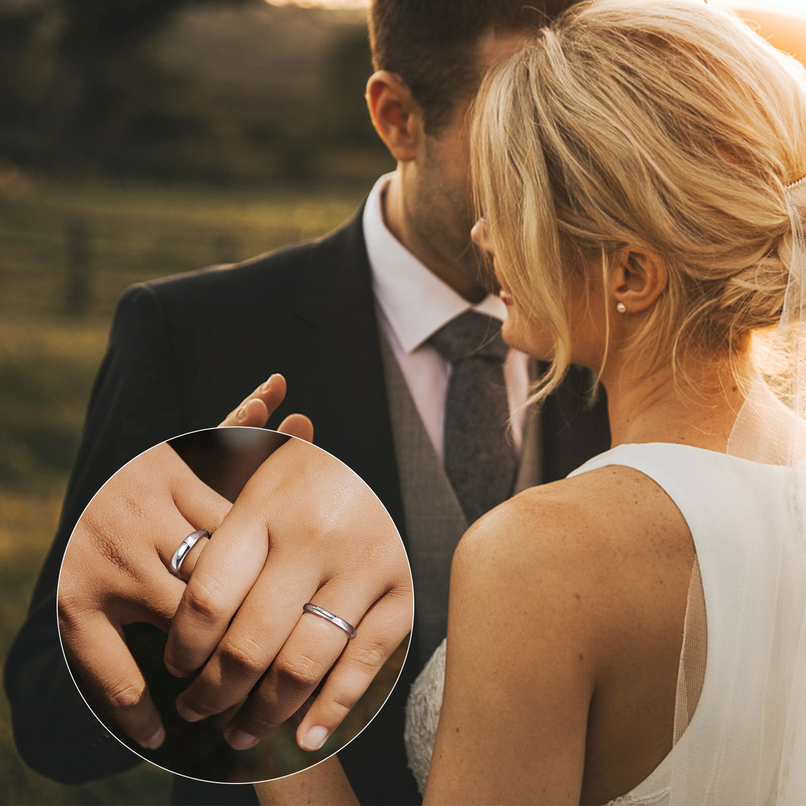 925 Sterling Silver Engravable Adjustable Ring Band For Couple wedding