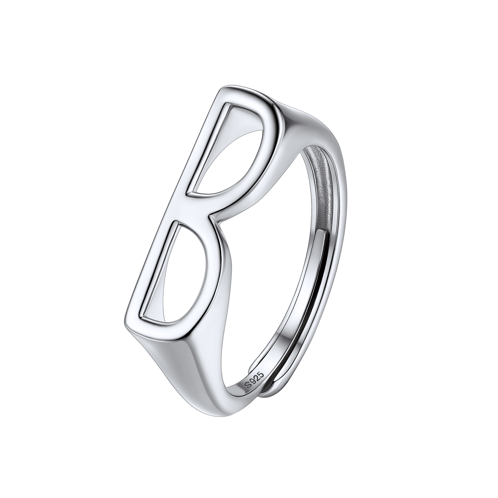 Sterling Silver Initial Stamped Alphabet A-Z Adjustable Ring