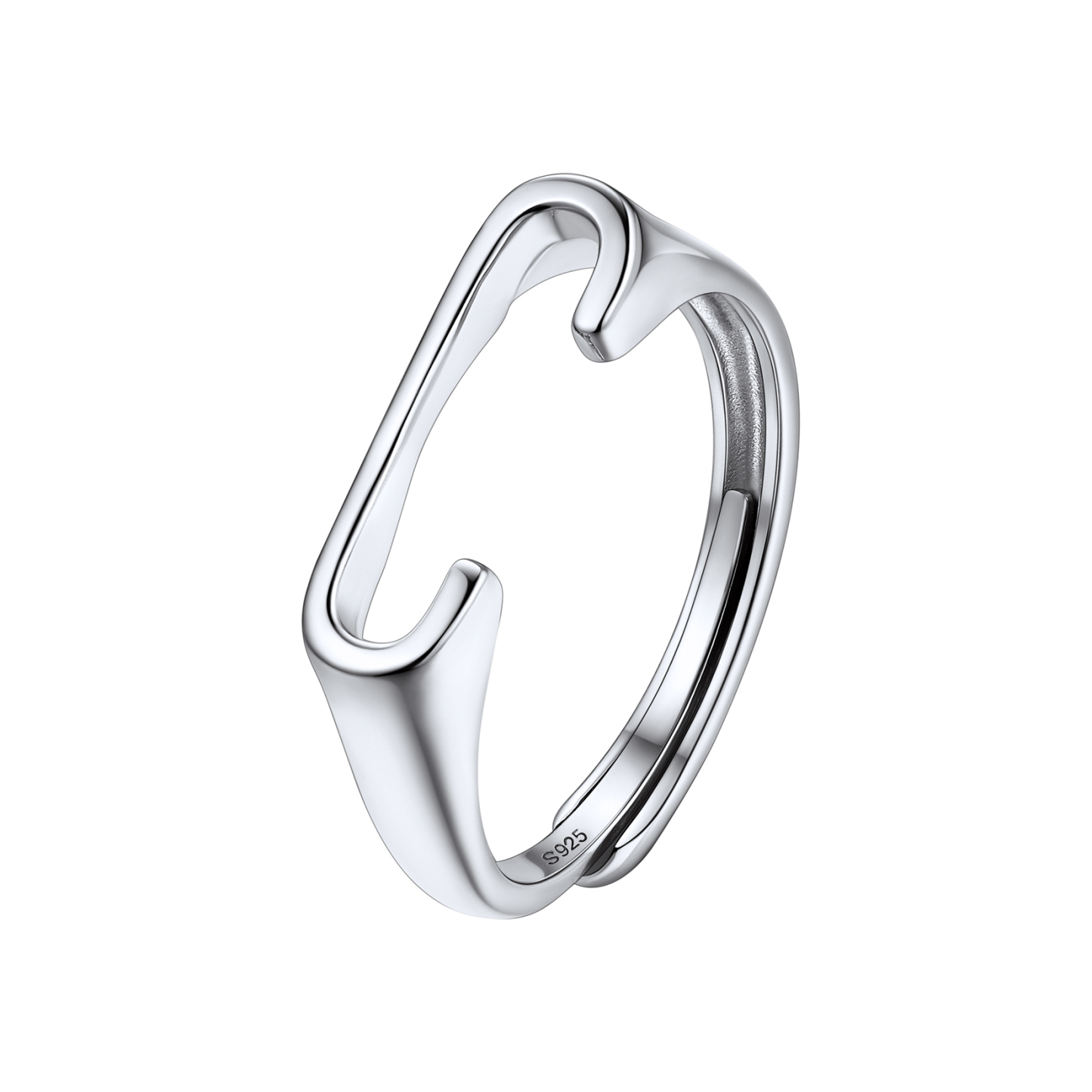Sterling Silver Initial Stamped Alphabet A-Z Adjustable Ring