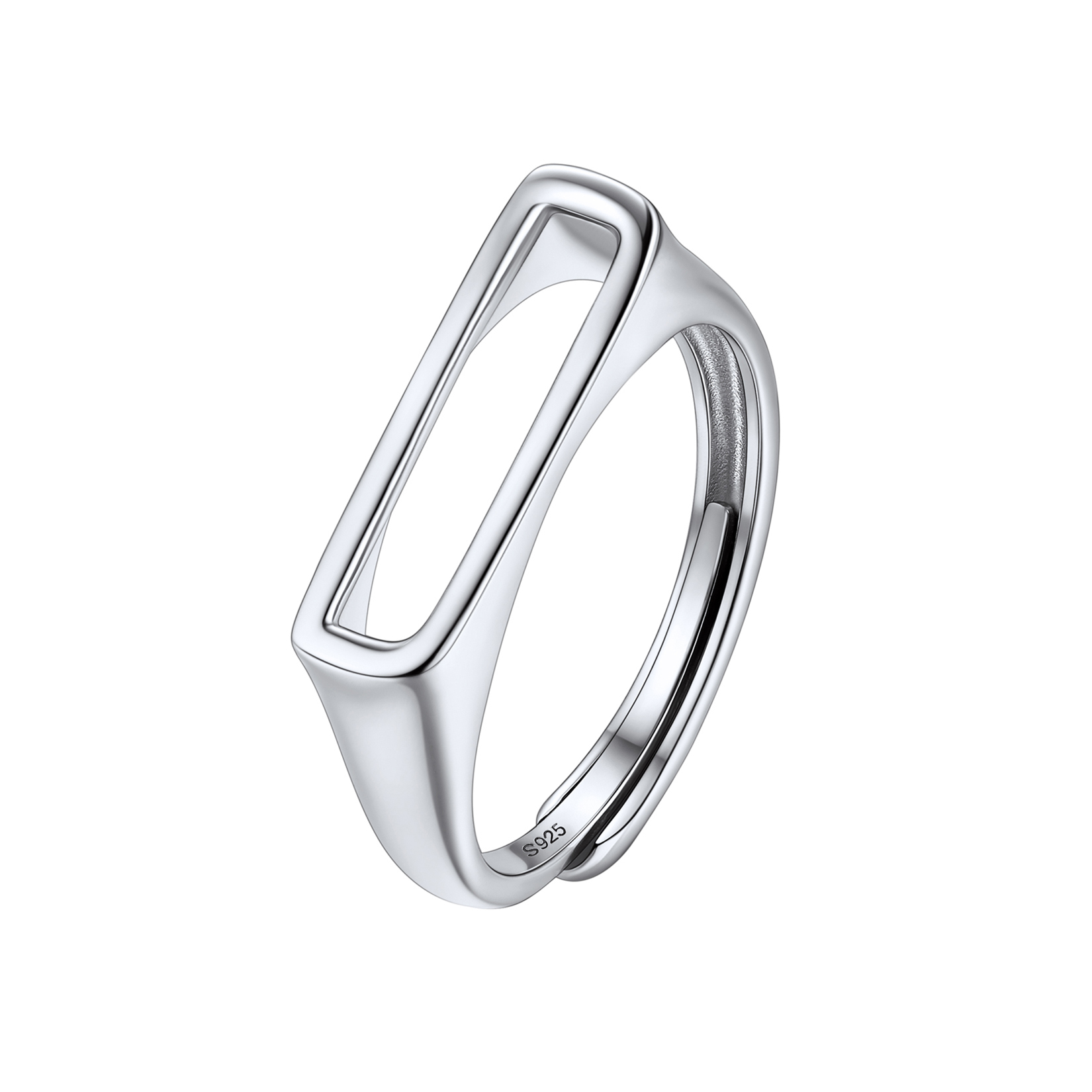 Sterling Silver Initial Stamped Alphabet A-Z Adjustable Ring