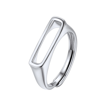 Sterling Silver Initial Stamped Alphabet A-Z Adjustable Ring