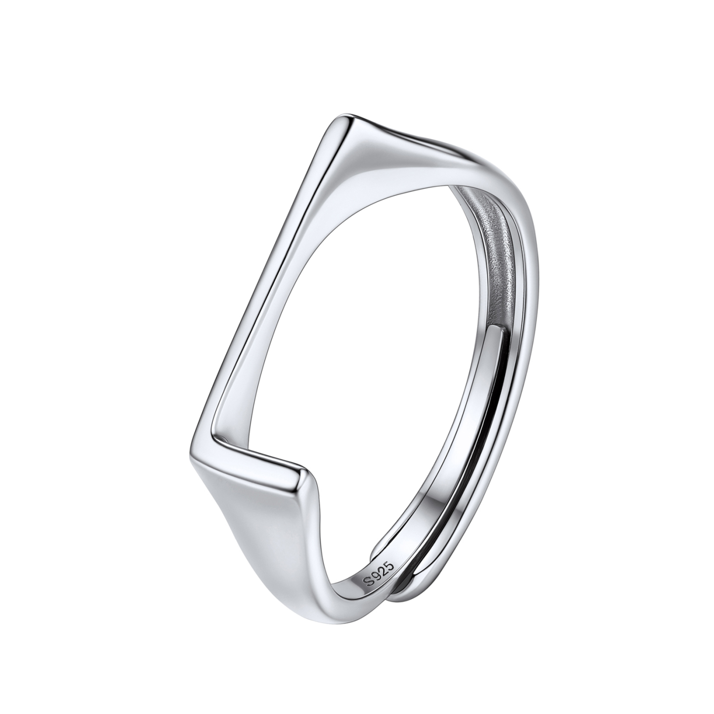 Sterling Silver Initial Stamped Alphabet A-Z Adjustable Ring