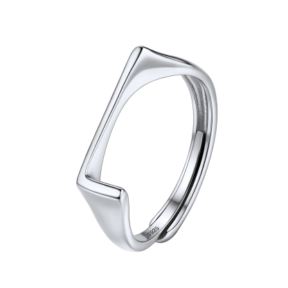 Sterling Silver Initial Stamped Alphabet A-Z Adjustable Ring