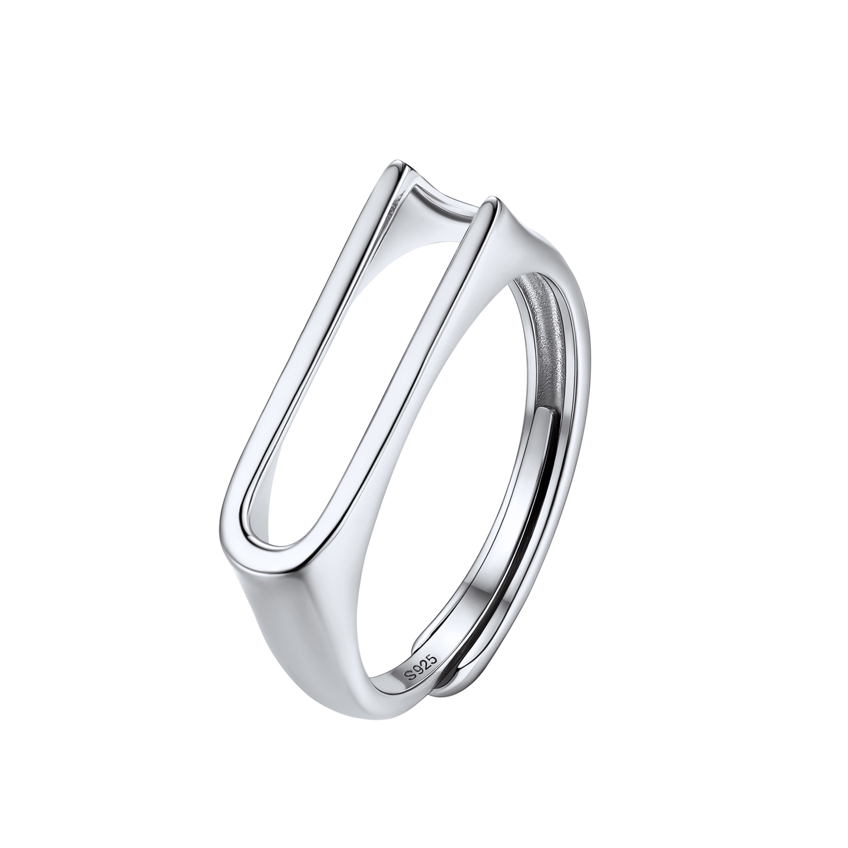 Sterling Silver Initial Stamped Alphabet A-Z Adjustable Ring