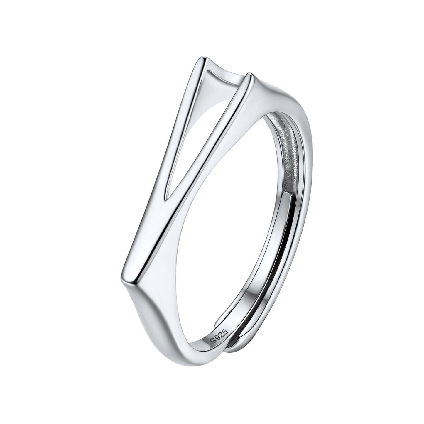Sterling Silver Initial Stamped Alphabet A-Z Adjustable Ring