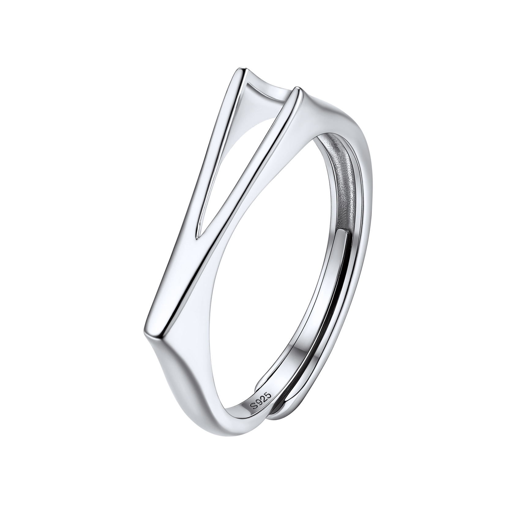 Sterling Silver Initial Stamped Alphabet A-Z Adjustable Ring