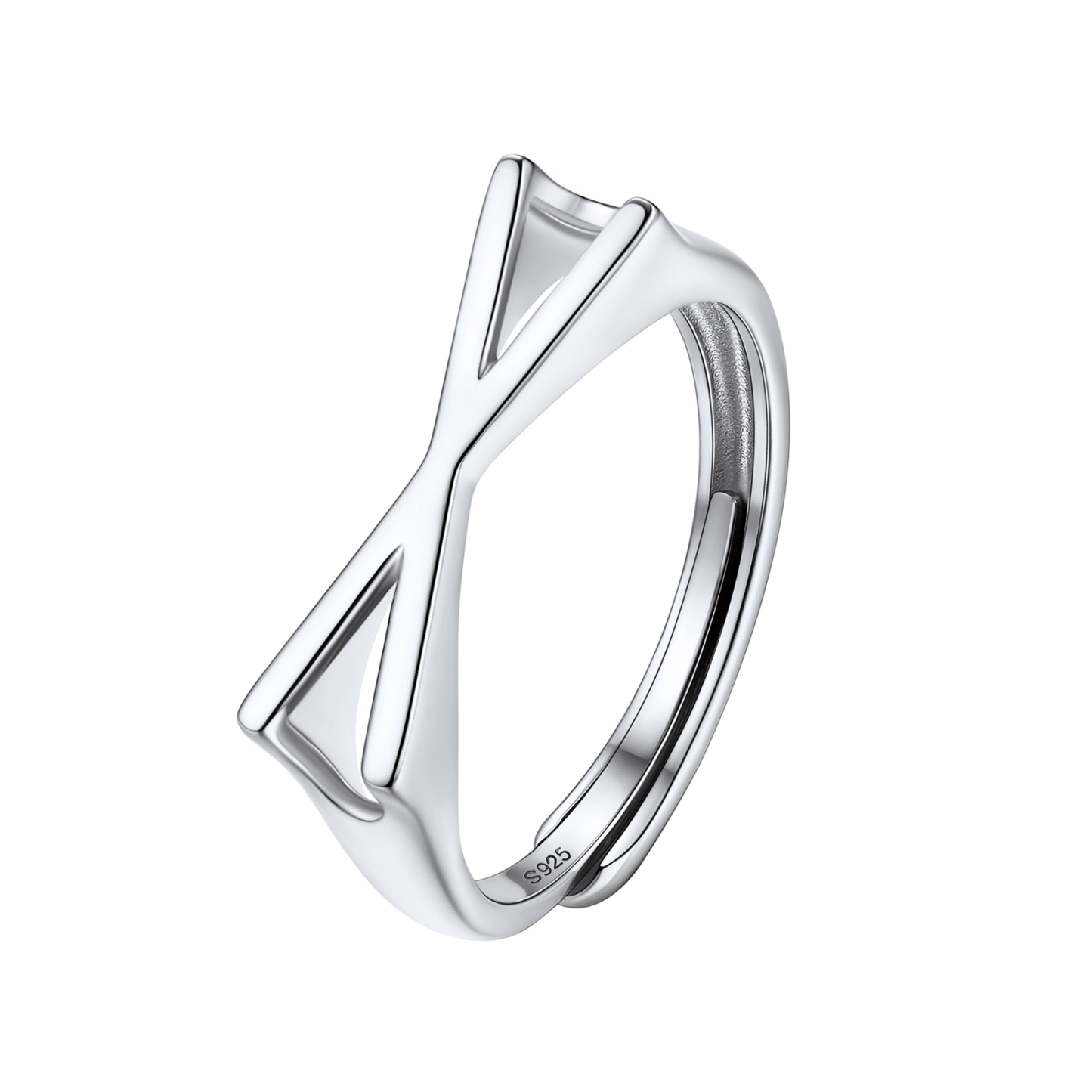 Sterling Silver Initial Stamped Alphabet A-Z Adjustable Ring